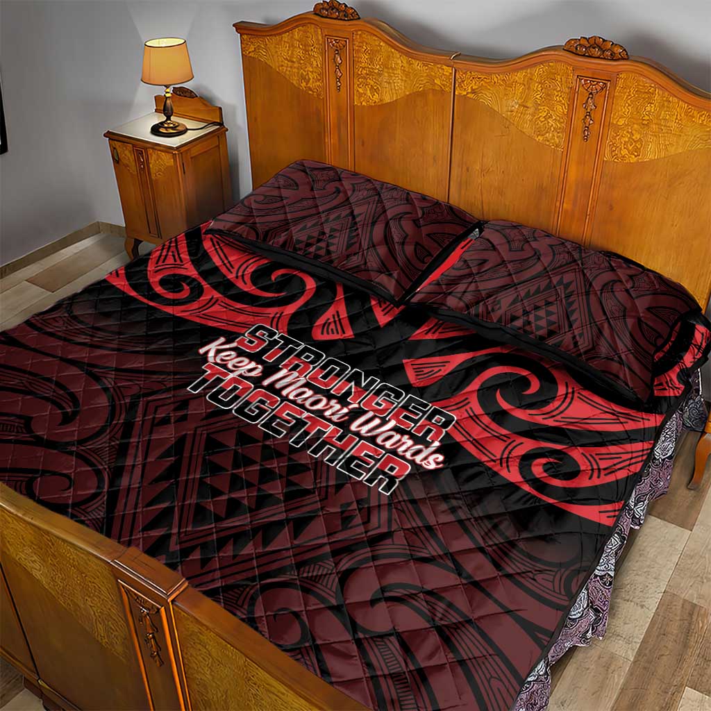 Keep Maori Wards New Zealand Quilt Bed Set Stronger Together Aotearoa Taniko - Polynesian Pride