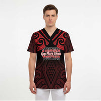 Personalised Keep Maori Wards New Zealand Scrub Top Stronger Together Aotearoa Taniko - Polynesian Pride