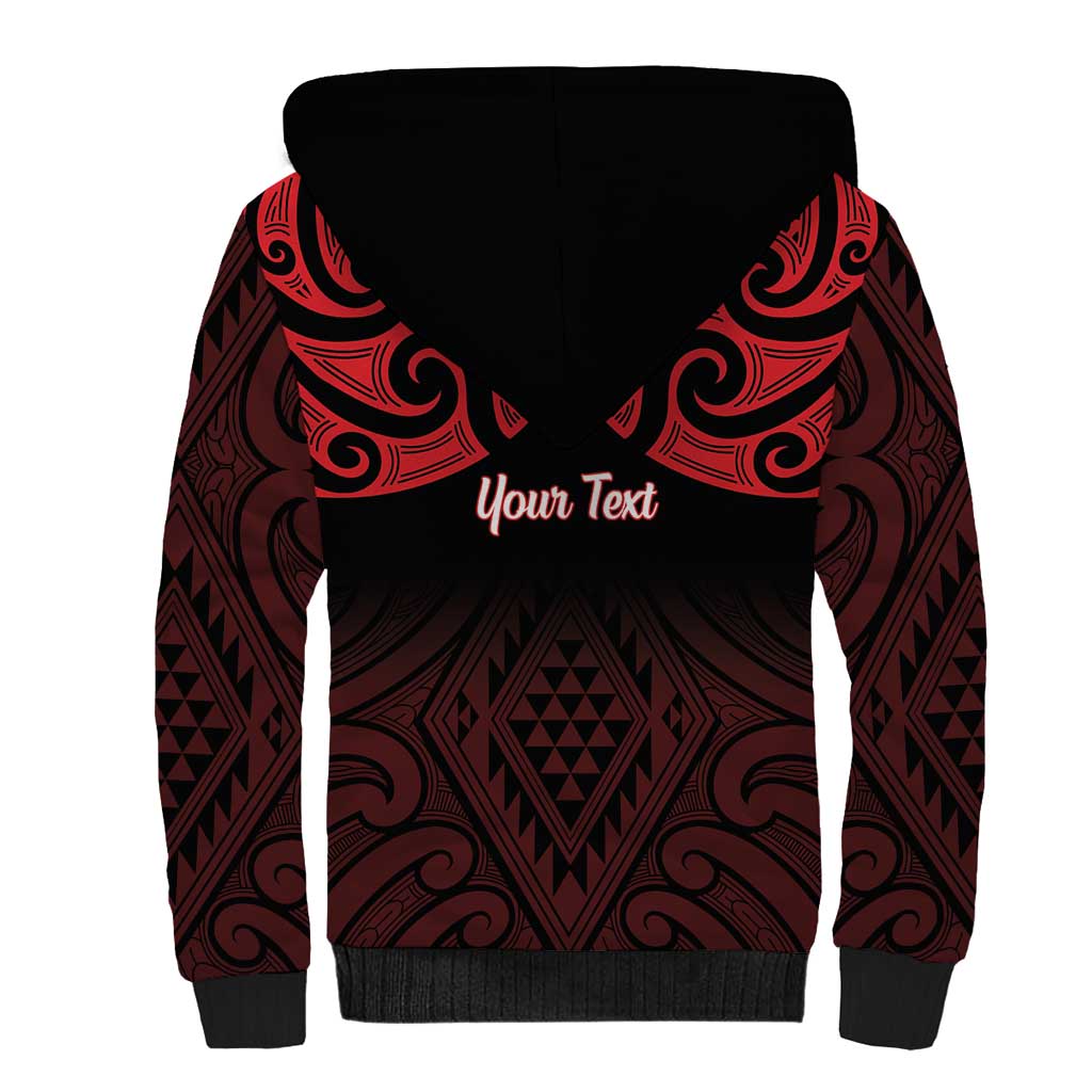 Personalised Keep Maori Wards New Zealand Sherpa Hoodie Stronger Together Aotearoa Taniko - Polynesian Pride