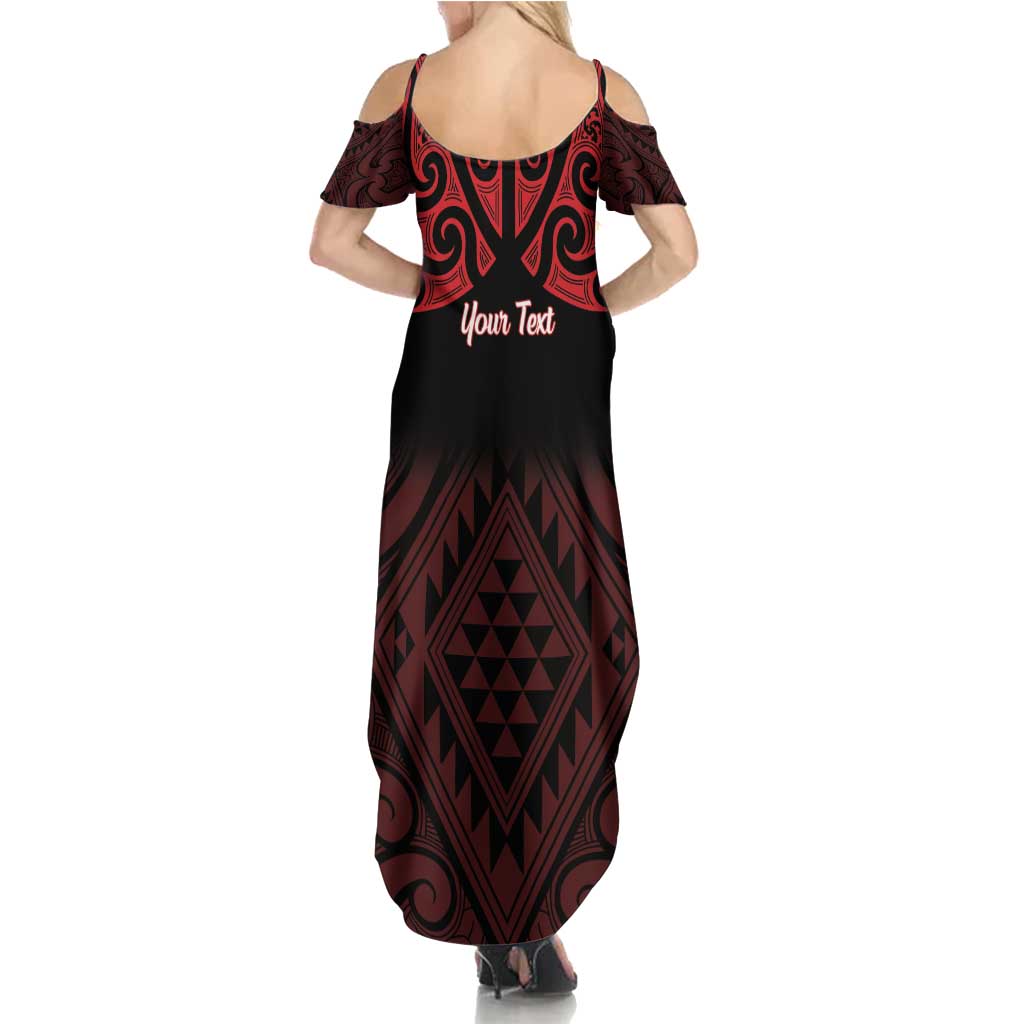 Personalised Keep Maori Wards New Zealand Summer Maxi Dress Stronger Together Aotearoa Taniko - Polynesian Pride