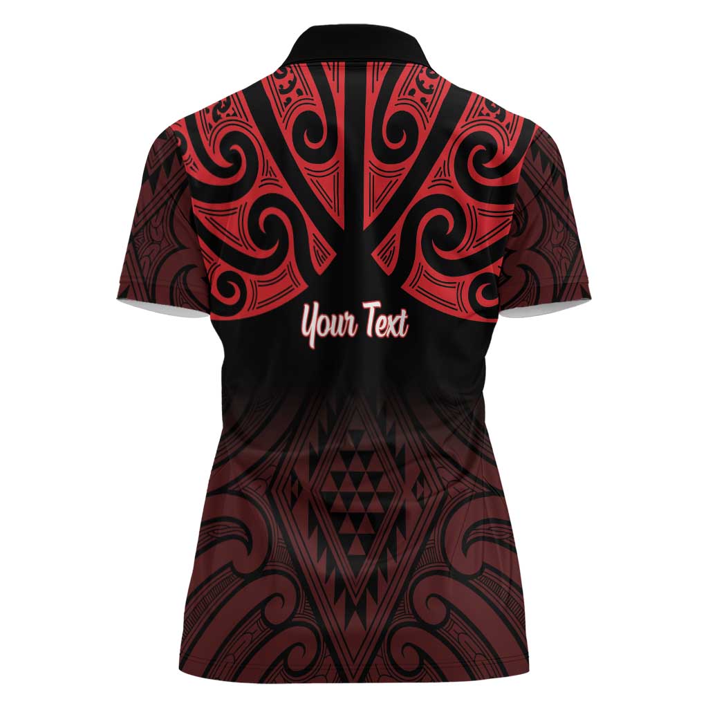 Personalised Keep Maori Wards New Zealand Women Polo Shirt Stronger Together Aotearoa Taniko - Polynesian Pride