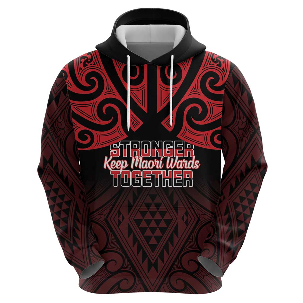 Personalised Keep Maori Wards New Zealand Zip Hoodie Stronger Together Aotearoa Taniko - Polynesian Pride
