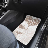 New Zealand Manta Ray Tattoo Car Mats Aotearoa Maori Haehae Beige - Polynesian Pride