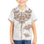 New Zealand Manta Ray Tattoo Family Matching Puletasi and Hawaiian Shirt Aotearoa Maori Haehae Beige - Polynesian Pride