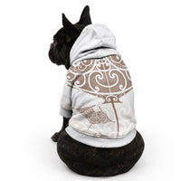New Zealand Manta Ray Tattoo Pet Hoodie Aotearoa Maori Haehae Beige