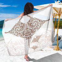 New Zealand Manta Ray Tattoo Sarong Aotearoa Maori Haehae Beige - Polynesian Pride