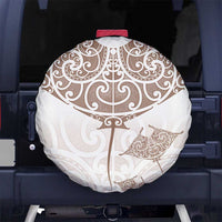 New Zealand Manta Ray Tattoo Spare Tire Cover Aotearoa Maori Haehae Beige - Polynesian Pride
