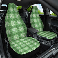 Green Hawaiian Quilt Car Seat Cover Hawaii Pineapple Monstera Palaka Motifs - Polynesian Pride