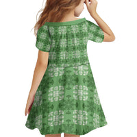 Green Hawaiian Quilt Family Matching Summer Maxi Dress and Hawaiian Shirt Hawaii Pineapple Monstera Palaka Motifs - Polynesian Pride