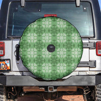 Green Hawaiian Quilt Spare Tire Cover Hawaii Pineapple Monstera Palaka Motifs - Polynesian Pride