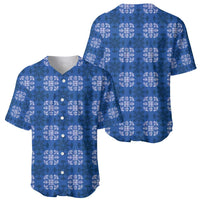 Royal Blue Hawaiian Quilt Baseball Jersey Hawaii Pineapple Monstera Palaka Motifs LT14 - Polynesian Pride