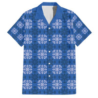Royal Blue Hawaiian Quilt Hawaiian Shirt Hawaii Pineapple Monstera Palaka Motifs - Polynesian Pride