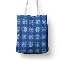 Royal Blue Hawaiian Quilt Tote Bag Hawaii Pineapple Monstera Palaka Motifs - Polynesian Pride