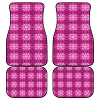 Pink Hawaiian Quilt Car Mats Hawaii Pineapple Monstera Palaka Motifs - Polynesian Pride