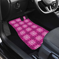 Pink Hawaiian Quilt Car Mats Hawaii Pineapple Monstera Palaka Motifs - Polynesian Pride