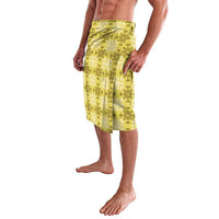 Yellow Hawaiian Quilt Lavalava Hawaii Pineapple Monstera Palaka Motifs - Polynesian Pride