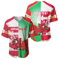 Japan and Wales Rugby Custom Baseball Jersey Brave Blossoms Welsh Dragon Together LT14 - Polynesian Pride
