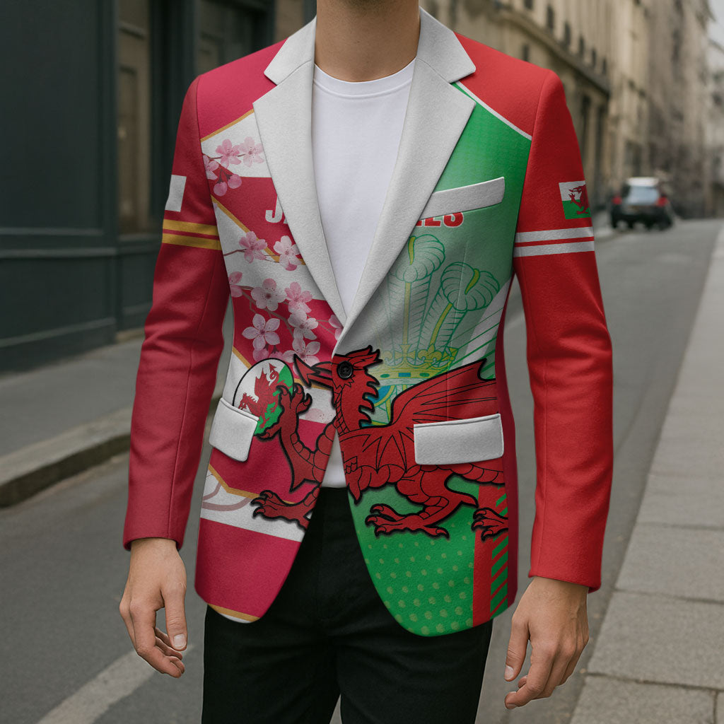 Japan and Wales Rugby Custom Blazer Brave Blossoms Welsh Dragon Together LT14 - Polynesian Pride