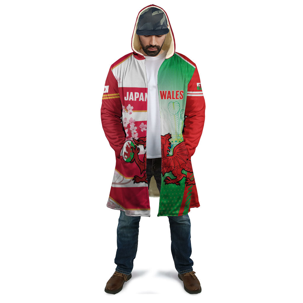 Japan and Wales Rugby Custom Cloak Brave Blossoms Welsh Dragon Together LT14 - Polynesian Pride