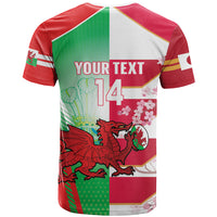 Japan and Wales Rugby Custom T Shirt Brave Blossoms Welsh Dragon Together LT14 - Polynesian Pride