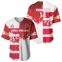 Japan and England Rugby Custom Baseball Jersey Brave Blossoms Red Roses Together LT14 - Polynesian Pride
