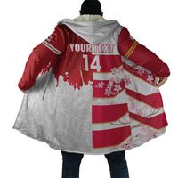 Japan and England Rugby Custom Cloak Brave Blossoms Red Roses Together LT14 - Polynesian Pride