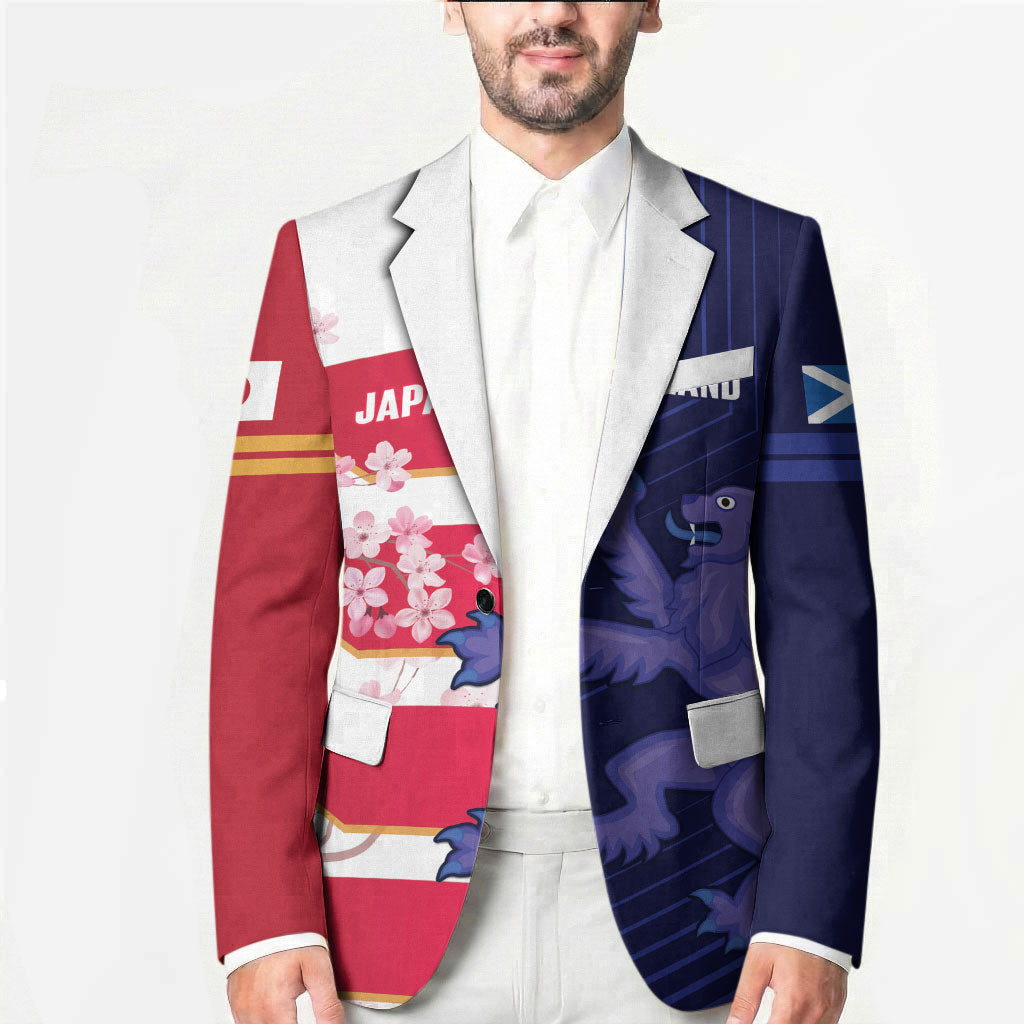 Japan and Scotland Rugby Custom Blazer Brave Blossoms Scottish Thistle Together LT14 - Polynesian Pride