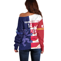Japan and Scotland Rugby Custom Off Shoulder Sweater Brave Blossoms Scottish Thistle Together LT14 - Polynesian Pride