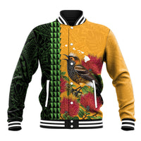 Personalized Hawaii Akohekohe Ohia Lehua Baseball Jacket Crested Honeycreeper Kakau Hawaiian Pattern LT14 Unisex Orange - Polynesian Pride