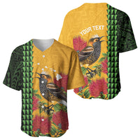 Personalized Hawaii Akohekohe Ohia Lehua Baseball Jersey Crested Honeycreeper Kakau Hawaiian Pattern LT14 - Polynesian Pride