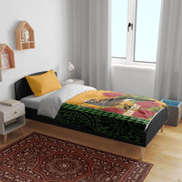 Personalized Hawaii Akohekohe Ohia Lehua Bedding Set Crested Honeycreeper Kakau Hawaiian Pattern LT14 - Polynesian Pride