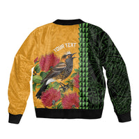 Personalized Hawaii Akohekohe Ohia Lehua Bomber Jacket Crested Honeycreeper Kakau Hawaiian Pattern LT14 - Polynesian Pride