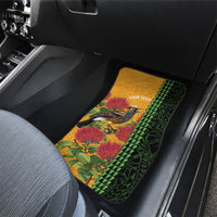 Personalized Hawaii Akohekohe Ohia Lehua Car Mats Crested Honeycreeper Kakau Hawaiian Pattern LT14 - Polynesian Pride
