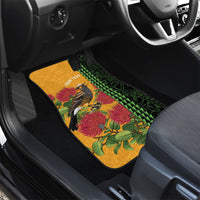 Personalized Hawaii Akohekohe Ohia Lehua Car Mats Crested Honeycreeper Kakau Hawaiian Pattern LT14 - Polynesian Pride