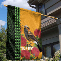 Personalized Hawaii Akohekohe Ohia Lehua Garden Flag Crested Honeycreeper Kakau Hawaiian Pattern LT14 - Polynesian Pride