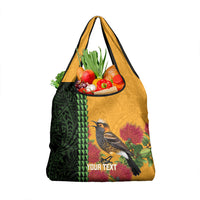 Personalized Hawaii Akohekohe Ohia Lehua Grocery Bag Crested Honeycreeper Kakau Hawaiian Pattern LT14 1-pack One Size Orange - Polynesian Pride