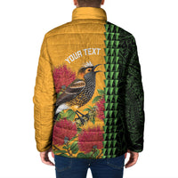 Personalized Hawaii Akohekohe Ohia Lehua Padded Jacket Crested Honeycreeper Kakau Hawaiian Pattern LT14 - Polynesian Pride