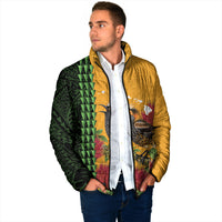 Personalized Hawaii Akohekohe Ohia Lehua Padded Jacket Crested Honeycreeper Kakau Hawaiian Pattern LT14 - Polynesian Pride