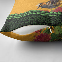 Personalized Hawaii Akohekohe Ohia Lehua Pillow Cover Crested Honeycreeper Kakau Hawaiian Pattern LT14 - Polynesian Pride