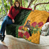 Personalized Hawaii Akohekohe Ohia Lehua Quilt Crested Honeycreeper Kakau Hawaiian Pattern LT14 - Polynesian Pride