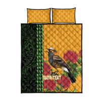 Personalized Hawaii Akohekohe Ohia Lehua Quilt Bed Set Crested Honeycreeper Kakau Hawaiian Pattern LT14 - Polynesian Pride