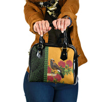 Personalized Hawaii Akohekohe Ohia Lehua Shoulder Handbag Crested Honeycreeper Kakau Hawaiian Pattern LT14 One Size Orange - Polynesian Pride