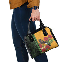 Personalized Hawaii Akohekohe Ohia Lehua Shoulder Handbag Crested Honeycreeper Kakau Hawaiian Pattern LT14 - Polynesian Pride