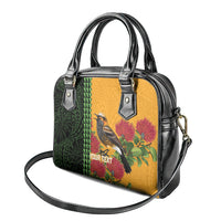 Personalized Hawaii Akohekohe Ohia Lehua Shoulder Handbag Crested Honeycreeper Kakau Hawaiian Pattern LT14 - Polynesian Pride