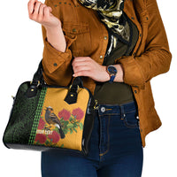 Personalized Hawaii Akohekohe Ohia Lehua Shoulder Handbag Crested Honeycreeper Kakau Hawaiian Pattern LT14 - Polynesian Pride