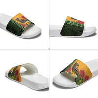 Personalized Hawaii Akohekohe Ohia Lehua Slide Sandals Crested Honeycreeper Kakau Hawaiian Pattern LT14 - Polynesian Pride