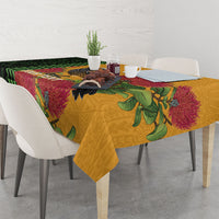 Personalized Hawaii Akohekohe Ohia Lehua Tablecloth Crested Honeycreeper Kakau Hawaiian Pattern LT14 - Polynesian Pride