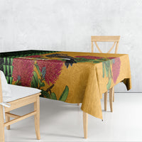 Personalized Hawaii Akohekohe Ohia Lehua Tablecloth Crested Honeycreeper Kakau Hawaiian Pattern LT14 - Polynesian Pride