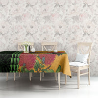 Personalized Hawaii Akohekohe Ohia Lehua Tablecloth Crested Honeycreeper Kakau Hawaiian Pattern LT14 - Polynesian Pride
