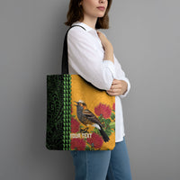 Personalized Hawaii Akohekohe Ohia Lehua Tote Bag Crested Honeycreeper Kakau Hawaiian Pattern LT14 - Polynesian Pride